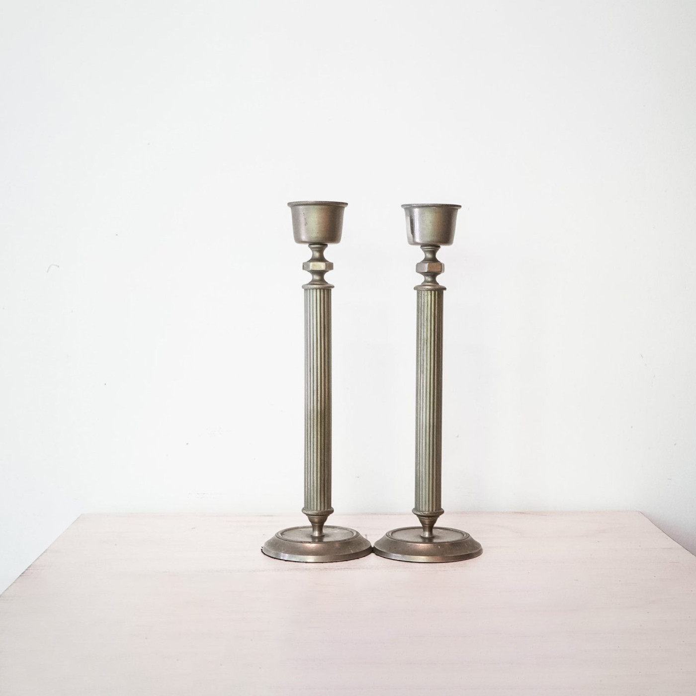 Candeleros de bronce