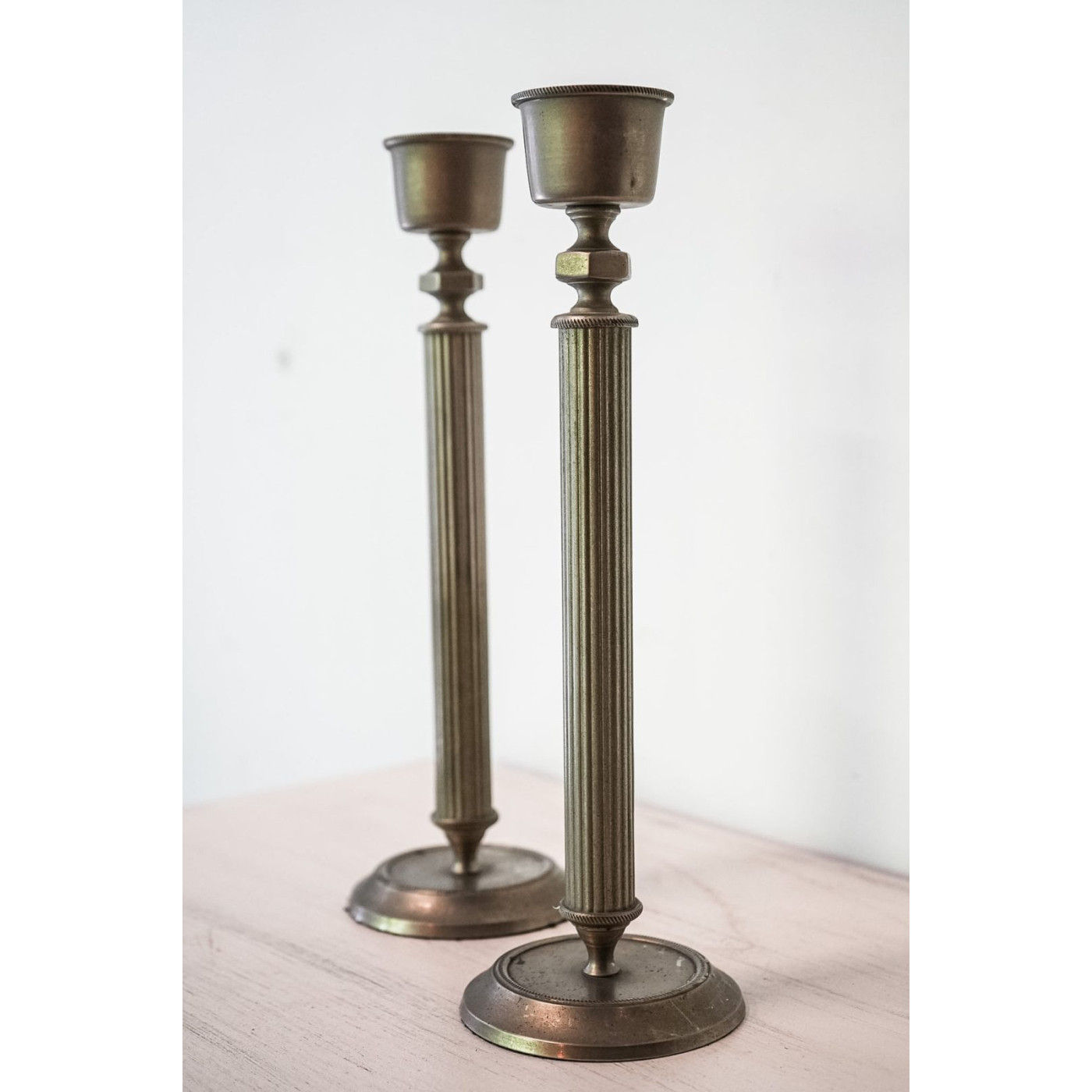 Candeleros de bronce